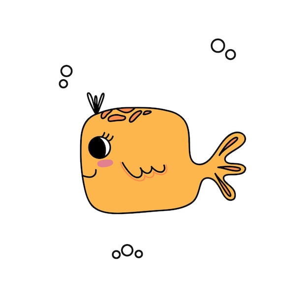 Cartoon orange fisch