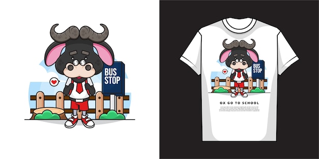 Cartoon ox t-shirt design