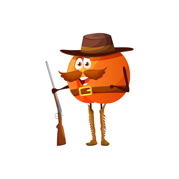 Cartoon-pfirsich-ranger-figur western-sheriff