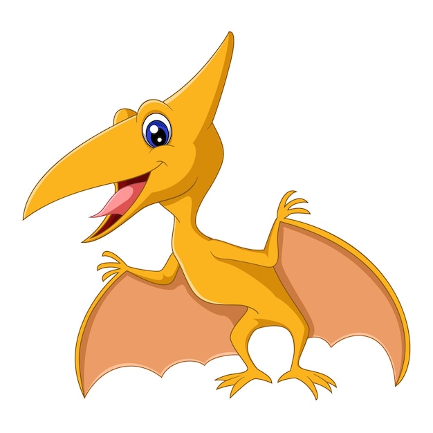 Cartoon-Pteranodon auf weißem Hintergrund