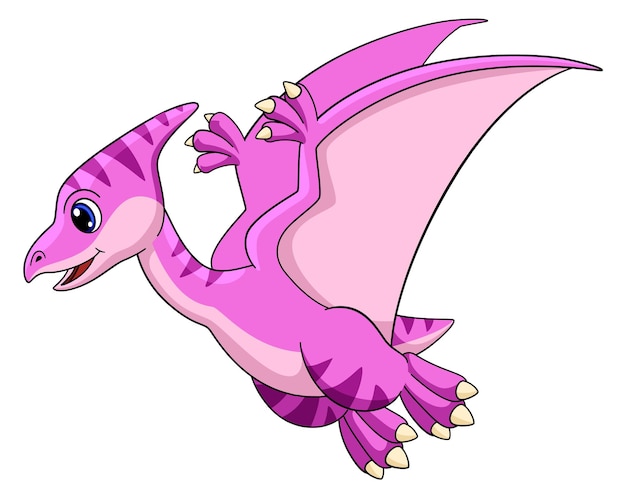 Cartoon pterodaktylus pink dinosaurier reptilienkreatur maskottchen