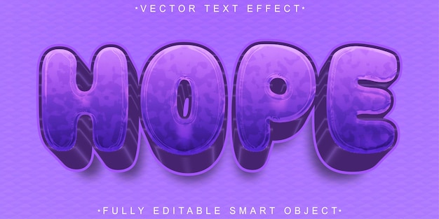 Vektor cartoon purple hope vector vollständig bearbeitbares smart object text-effekt