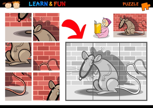 Cartoon-ratte-puzzle-spiel