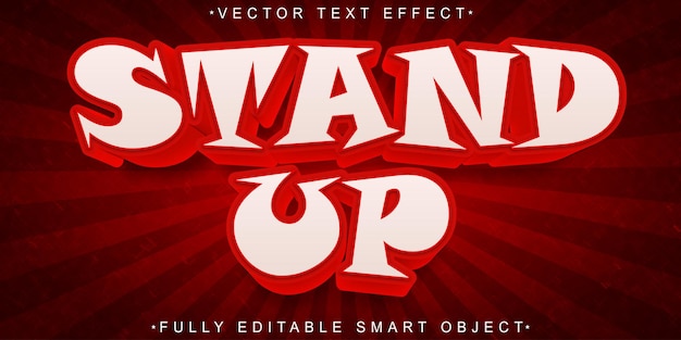 Vektor cartoon red stand up vector vollständig bearbeitbares smart object text-effekt