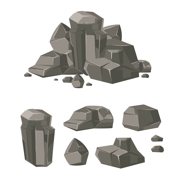 Cartoon Rock Boulder Stein gesetzt