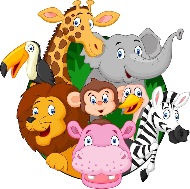 Vektor cartoon safari tiere