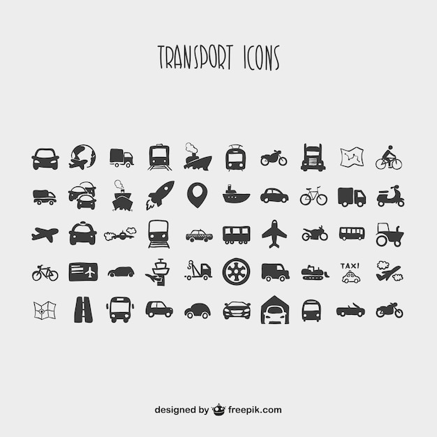 Cartoon-sammlung von transport symbole