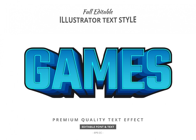 Cartoon spiele titel 3d text style effekt