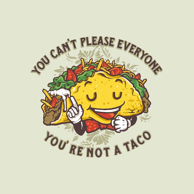 Cartoon style tacos illustration