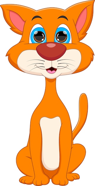 Cartoon süße Katze auf weißem Hintergrund