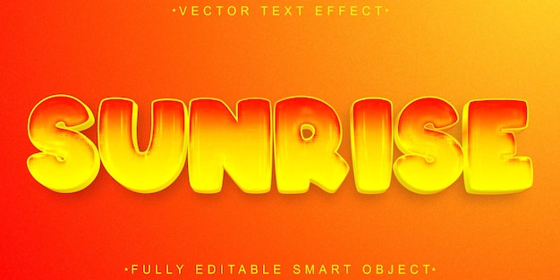 Vektor cartoon sunrise vector vollständig bearbeitbare smart object text-effekt