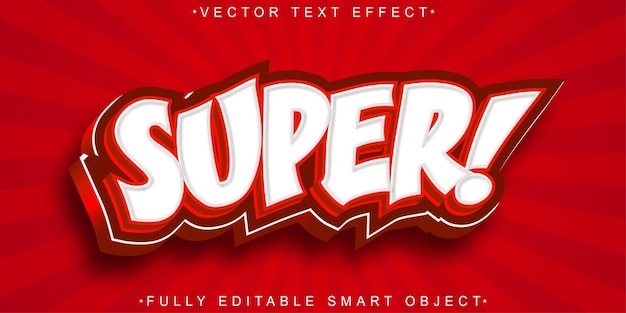 Cartoon Super Vector vollständig bearbeitbare Smart Object Text-Effekt