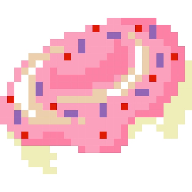 Cartoon-symbol von donut im pixel-stil