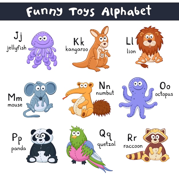 Cartoon tiere alphabet