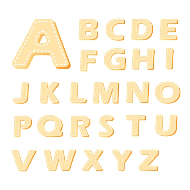 Cartoon typografische Design-Kunst-Großbuchstaben-Alphabet-Sammlung