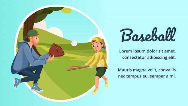 Cartoon vater und sohn spielen american baseball