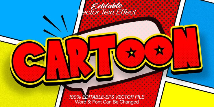 Vektor cartoon vector text-effekt bearbeitbares alphabet comic manga pow