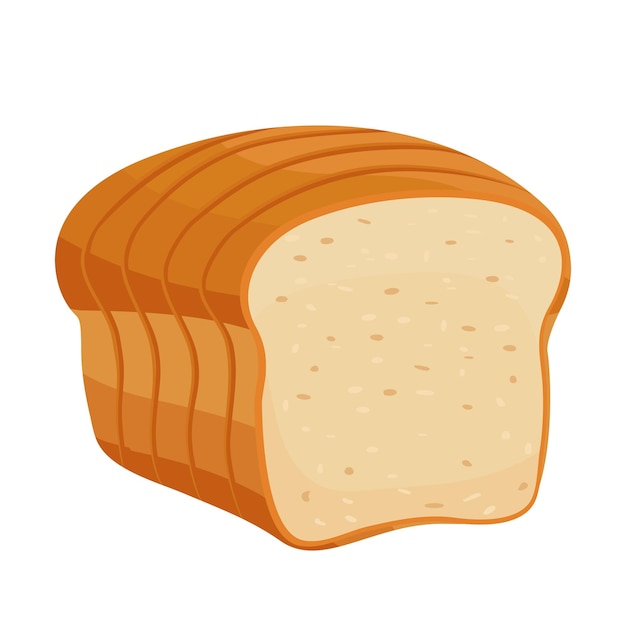 Cartoon-Vektor-Illustration isoliertes Objekt köstliches Mehl Lebensmittel Bäckerei Brot Vollkorn Toast