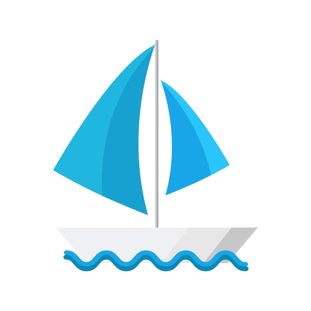 Cartoon-Vektor-Illustration isoliertes Objekt Segelboot