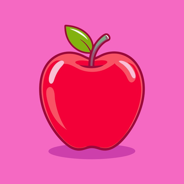 Cartoon-Vektor-Symbol einer Apfelfrucht-Illustration