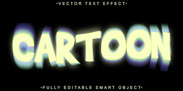 Cartoon-Vektor voll redigierbares Smart-Objekt-Text-Effekt