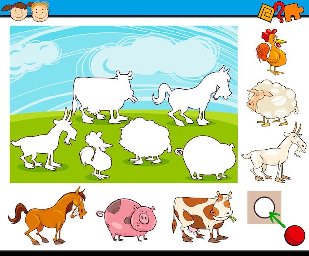 Cartoon Vorschulaufgabe für Kinder