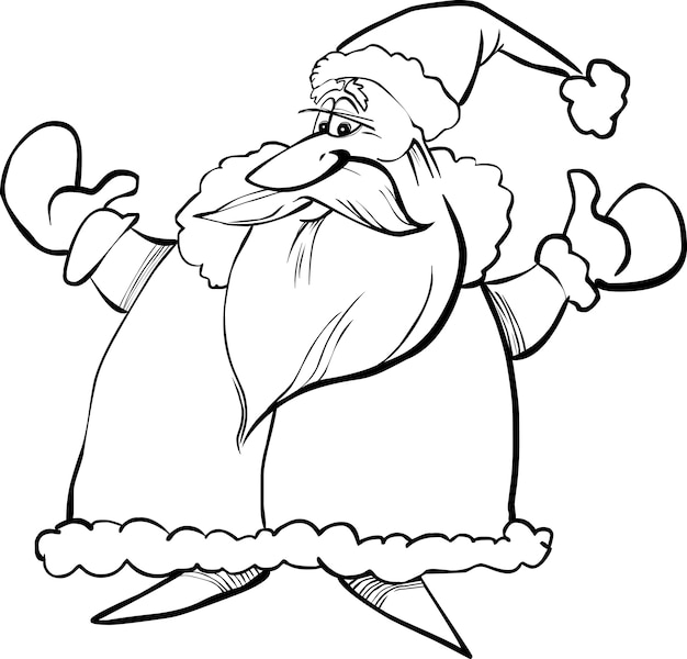 Cartoon weihnachtsmann für malbuch