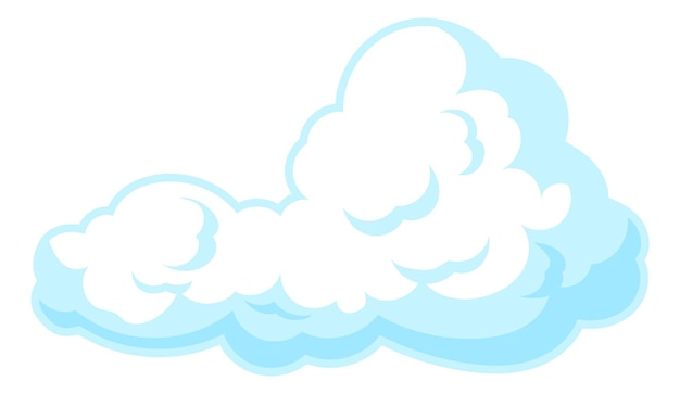 Cartoon Wolkensymbol Wettersymbol Himmelselement isoliert auf weißem Hintergrund
