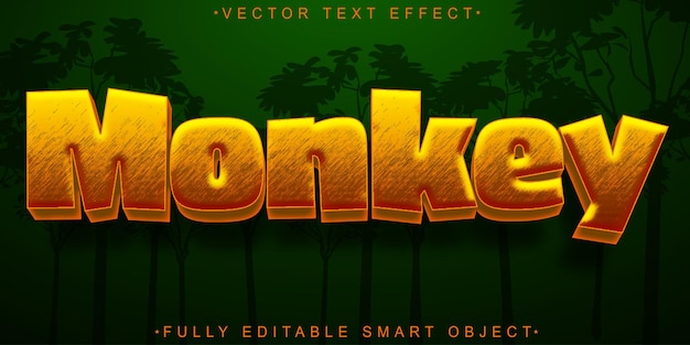 Cartoon Yellow Forest Vector Vollständig bearbeitbares Smart Object Text-Effekt