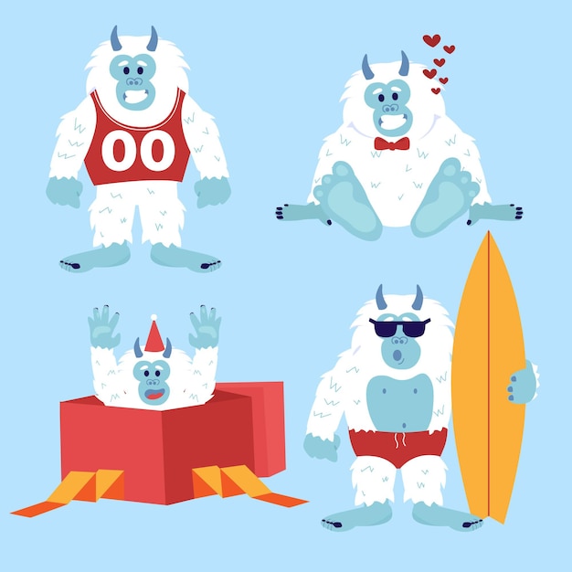 Vektor cartoon yeti abscheuliche schneemann illustration