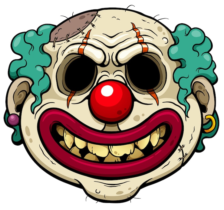 Vektor cartoon zombie clown