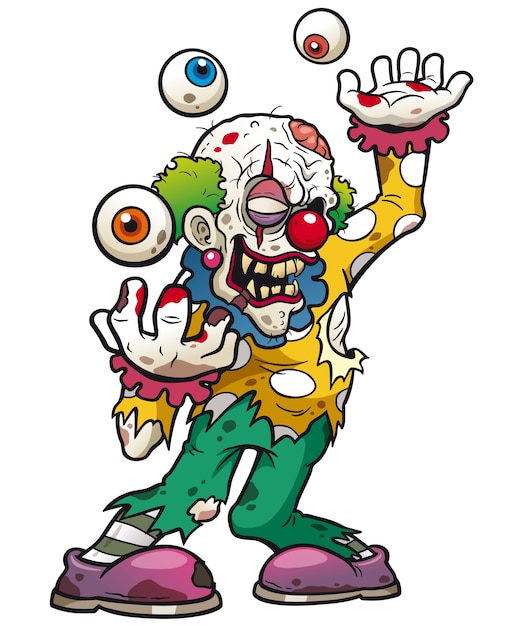 Cartoon zombie clown