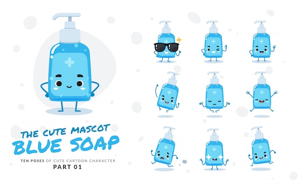 Cartoonbilder von blue soap. erstes set.
