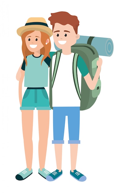 Cartoons für Touristenpaare