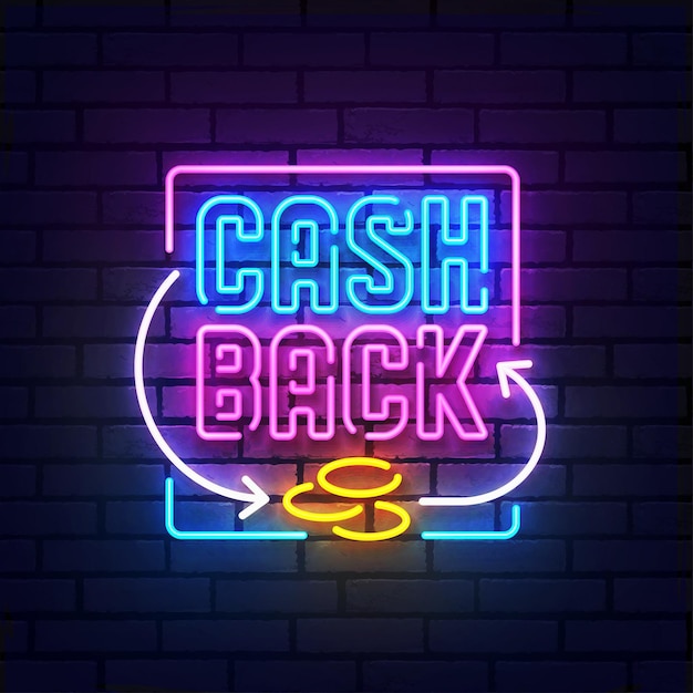 Cash back leuchtreklame