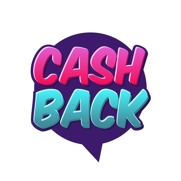 Cash-back-symbol auf einer weißen hintergrundvektorillustration