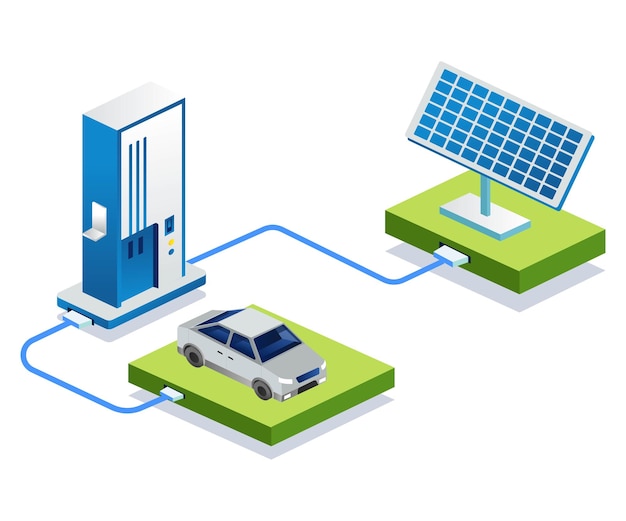 Cash-elektroauto aus solarpanel-energie