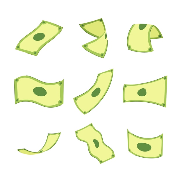 Cash-Set-Cartoon-Vektorillustration