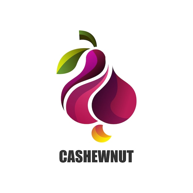 Cashew-Frucht-Logo bunt