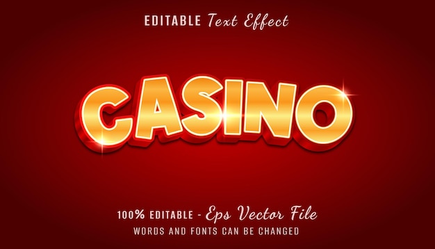 Vektor casino 3d-texteffektdesign