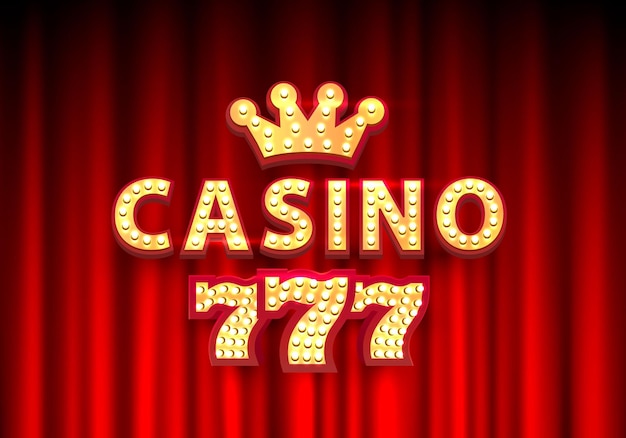 Casino 777 bannertext im hintergrund der szene. vektor-illustration