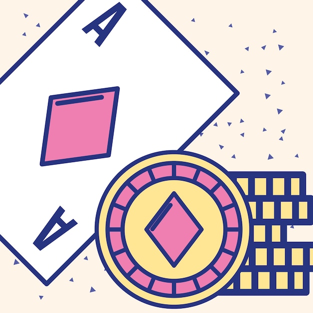Casino Ace-Karte Chips Glück Spiel Bild