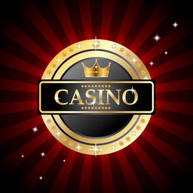 Casino-banner mit goldenem chip