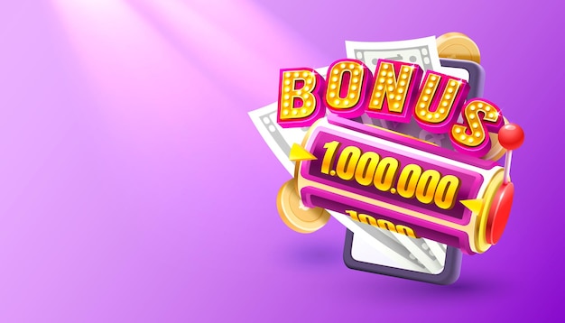 Casino Spielautomat Gewinner Jackpot Vermögen Bonus 1000000 777 Win Banner Vector