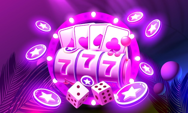 Casino Spielautomaten Gewinner Jackpot Glück 777 gewinnen Banner Vektor