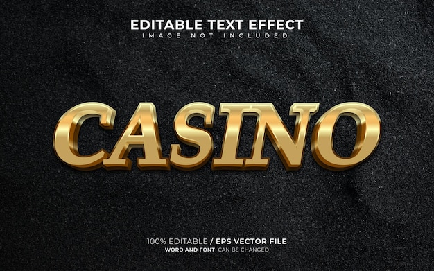 Casino text style effect 3d elegante goldfarbe