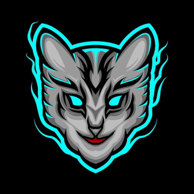 Cat-esport-logo-vektorillustration