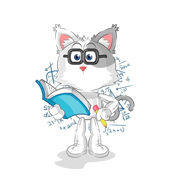 Cat Geek Cartoon Cartoon Maskottchen Vektor