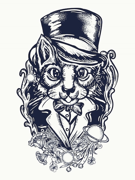 Vektor cat gentleman design