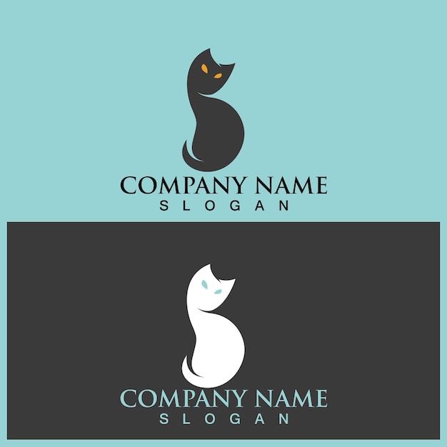 Cat-logo und vektorvorlage